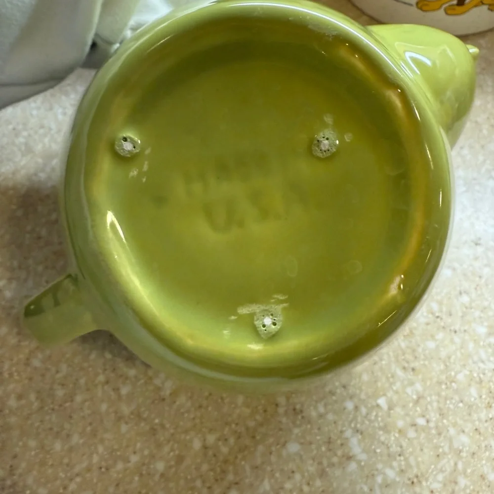 Olive Green Ceramic Teapot Made in USA Hot Water Hot Tea Craft